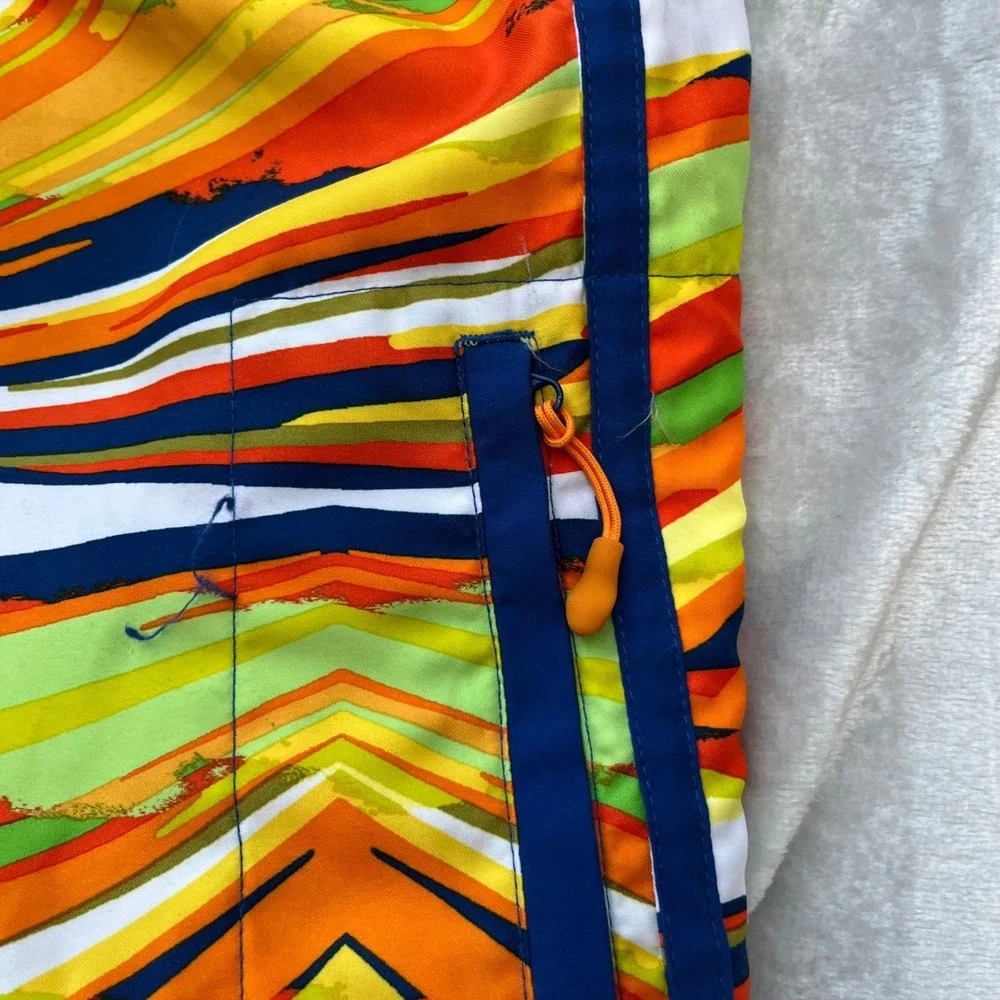 Nike Mens XL Board Shorts Swim Trunks Geometric Abstract Orange Green Blue Multi